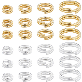 160шт 8 стили латунные разрезные кольца, без свинца и без кадмия, кольца с двойной петлей