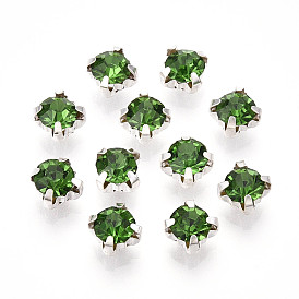 Шить на горный хрусталь, стекло горный хрусталь, с настройками железного зубца, аксессуары для одежды, граненые, плоско-круглые