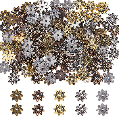 300шт 5 цвета 8-лепестки тибетского сплава колпачки для цветов из бисера