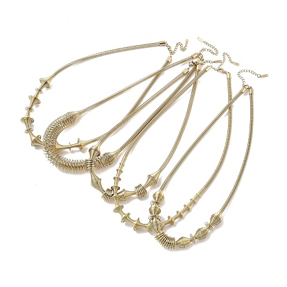 304 Нерегулярные витые цепочки из нержавеющей стали, спиральные нагрудные ожерелья для женщин