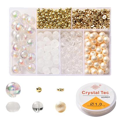 DIY Bracelets Making Kits, Including ABS Plastic Round & Imitation Pearl Beads, Plastic Beads, Imitation Jelly & Transparent Acrylic Beads and Elastic Stretch Thread