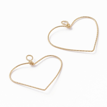 Copper Open Back Bezel Pendants, Heart