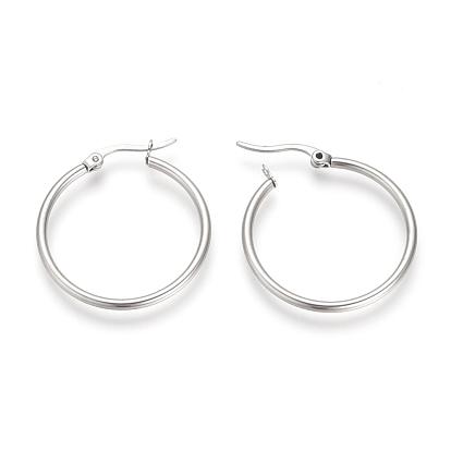 201 Stainless Steel Hoop Earrings