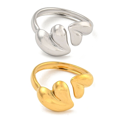 Ионное покрытие (ip) 304 кольцо из нержавеющей стали с открытым сердцем для женщин