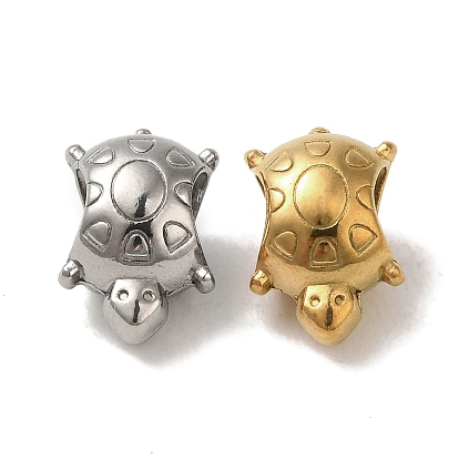 Ионное покрытие (ip) 304 европейские бусины из нержавеющей стали, бусины с большим отверстием, черепаха