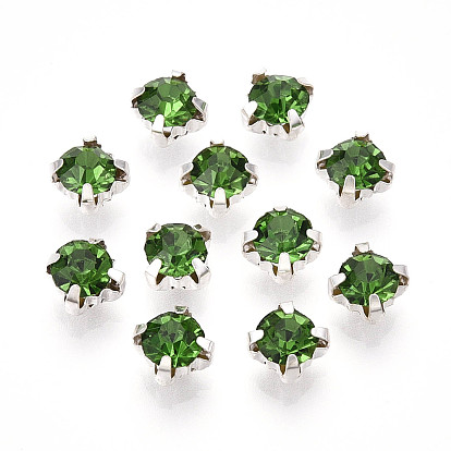 Шить на горный хрусталь, стекло горный хрусталь, с настройками железного зубца, аксессуары для одежды, граненые, плоско-круглые