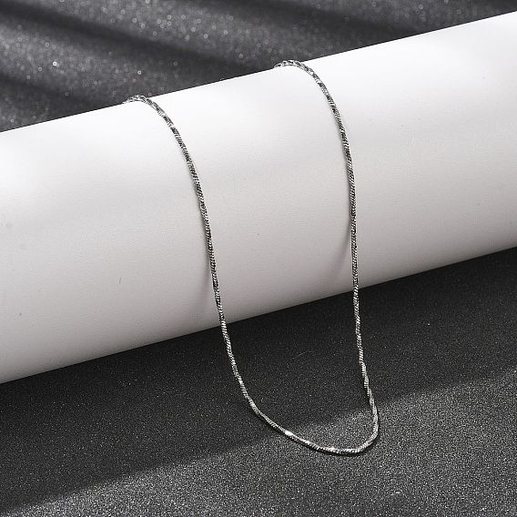 1мм 304 ожерелья из нержавеющей стали в виде витой квадратной цепочки-змейки для женщин, не тускнеет