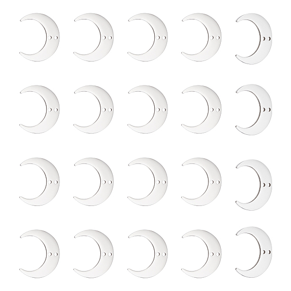 201 нержавеющая сталь 2 подвески с петлевыми звеньями, лазерная резка, полумесяц