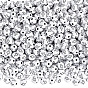600Pcs Opaque Acrylic Beads, Round with Cross