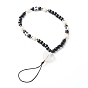 Opaque Acrylic Beads Mobile Straps, Telephone Jewelry, with Plastic Beads and Braided Nylon Thread, Heart