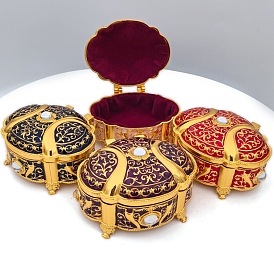 Alloy Jewelry Storage Box, Travel Portable Jewelry Case, for Necklaces, Rings, Earrings and Pendants