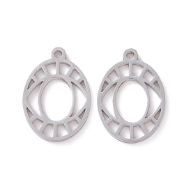 Creuses 201 pendentifs en acier inoxydable, Ovale avec oeil