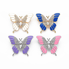 Butterfly Enamel Pin, Insect Crystal Rhinestone Brooch for Backpack Clothes, Nickel Free & Lead Free