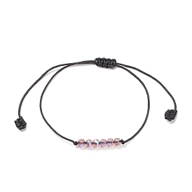Transparentes Armband aus geflochtenen Glasperlen, verstellbares Armband für Frauen