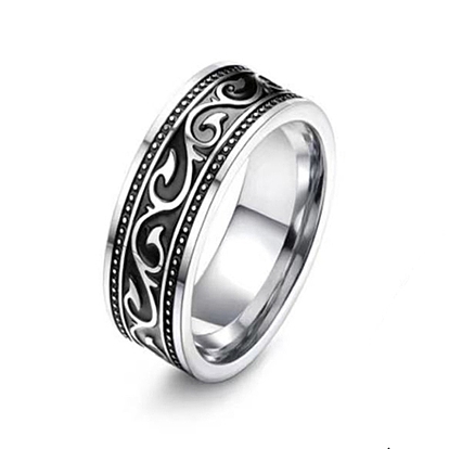 Антикварное серебряное кольцо на палец из титановой стали