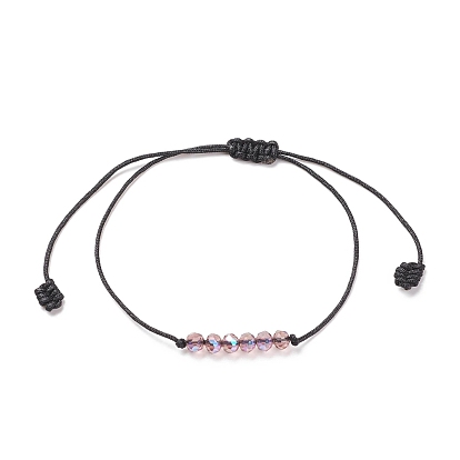 Transparentes Armband aus geflochtenen Glasperlen, verstellbares Armband für Frauen