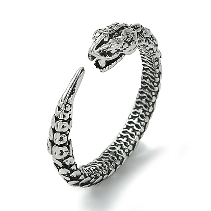 Snake Alloy Open Cuff Rings, Lead Free & Cadmium Free