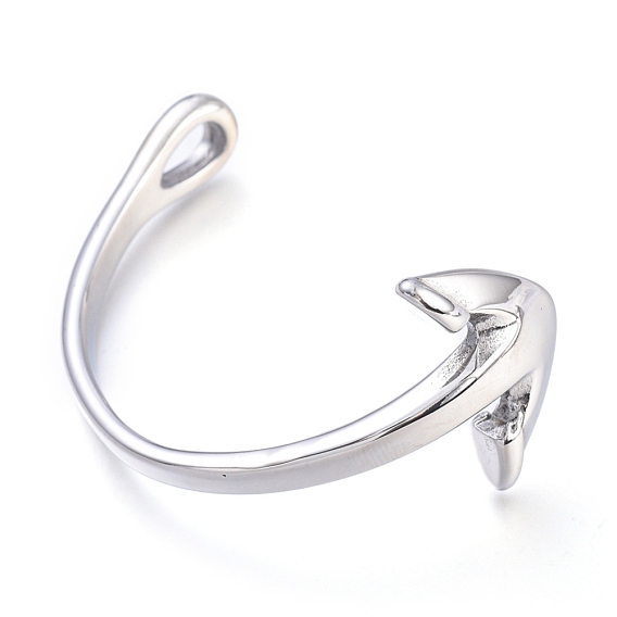 304 Stainless Steel Anchor Hook Clasps, For Leather Cord Bracelets Making