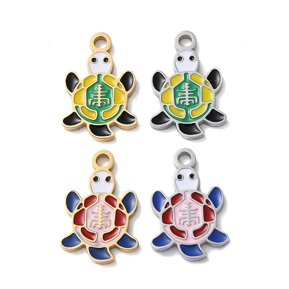 304 подвески из нержавеющей стали, с эмалью, очарование черепахи
