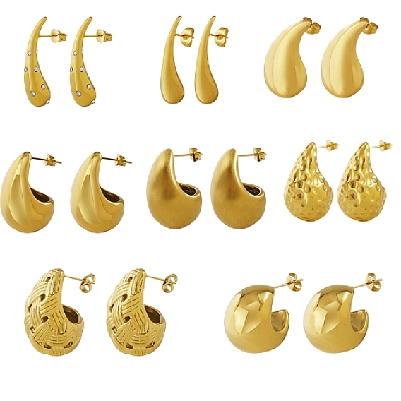 304 из нержавеющей стали серьги, слеза