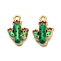 304 подвески из нержавеющей стали, кактус, с эмалью, реальный 18 k позолоченный, ионное покрытие (ip)