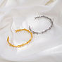 Dark Gothic Punk Irregular Thorn Wavy 304 Stainless Steel Open Cuff Bangles for Men Women