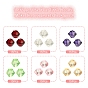 90Pcs 6 Colors Faceted Transparent Glass Beads, Bicone