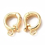 Brass Fold Over Clasps, Cadmium Free & Nickel Free & Lead Free, with Loop