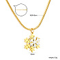 Duo Tone 304 Stainless Steel Christmas Snowflake Pendant Necklaces