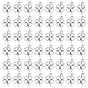 200Pcs Tibetan Style Alloy Pendants, Clover Charms, Cadmium Free & Lead Free