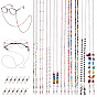 9 ПК 9 стили цепочки для очков, шейный ремешок для очков, со стеклянными бисеринами, резиновые петли и латунные выводы