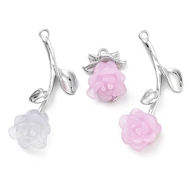 Alloy Resin Pendants, Rose