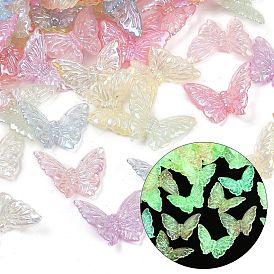 УФ-покрытие и светящиеся прозрачные акриловые бусины, радужный, бабочка, светится в темноте