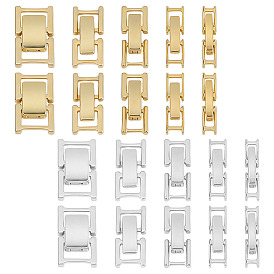 24Pcs 12 Styles Eco-Friendly Brass Watch Band Clasps, Long-Lasting Plated, Lead Free & Cadmium Free