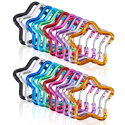 18шт. 9 цвета алюминиевого сплава карабины для скалолазания, застежки для ключей с бусинами, звезда