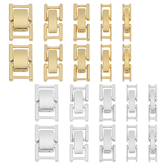 24Pcs 12 Styles Eco-Friendly Brass Watch Band Clasps, Long-Lasting Plated, Lead Free & Cadmium Free
