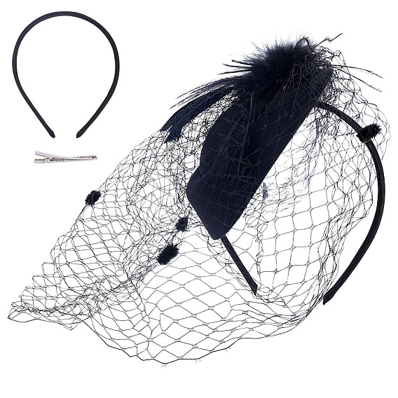 Резинки для волос из сетчатой вуали, с зажимом из сплава, аксессуары для волос для женщин и девушек