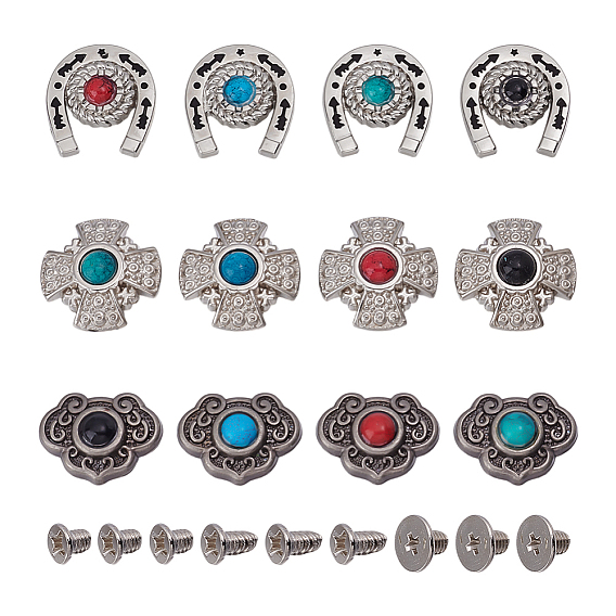 Легкие декоративные заклепки, с имитацией бирюзы из смолы и винтами, для кошелька, , украшение кожаных ремесел