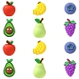 12шт 6 стили силиконовые бусины, фрукты, разноцветные
