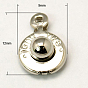 Iron Snap Clasps, 12x9x5mm, Hole: 1mm