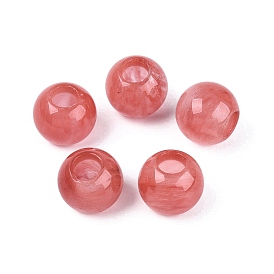Вишневый кварц стеклянные бусы, гладкая рондель, бусины с большим отверстием