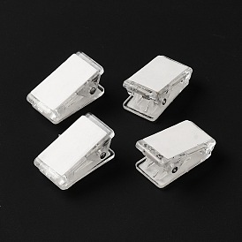 Transparent PP Plastic Clips, with Double-Sided Sticker, Rectangle
