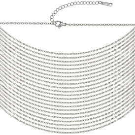 30 шт. 304 ожерелья из нержавеющей стали с цепочкой для мужчин и женщин