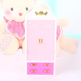 Plastic Doll Mini Wardrobe, Miniature Furniture Toys, for American Girl Doll Dollhouse Accessories
