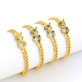 Exaggerated Leopard Bracelet for Women, Personalized and Trendy Copper Plated Gold Jewelry