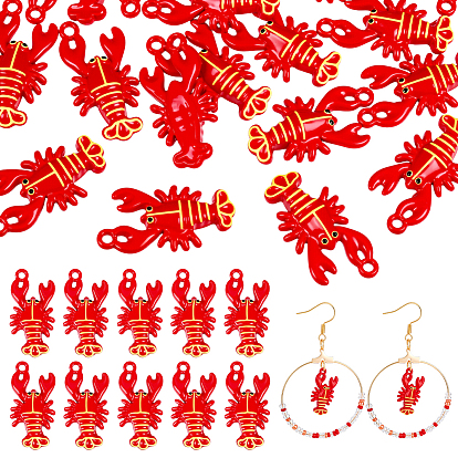 20 подвески из сплава шт., выпечка окрашены, омары-талисманы
