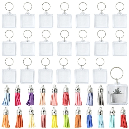 Набор для изготовления брелка своими руками, включая акриловый брелок, Искусственные замши кисточкой подвесные украшения