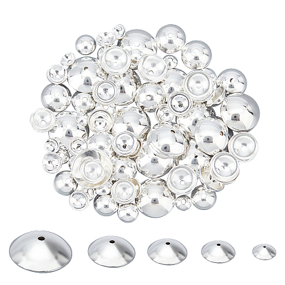 304 Stainless Steel Bead Caps, Half Round