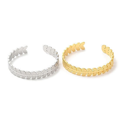 Ионное покрытие (IP) 304 браслеты из нержавеющей стали с открытыми манжетами, украшения для женщин