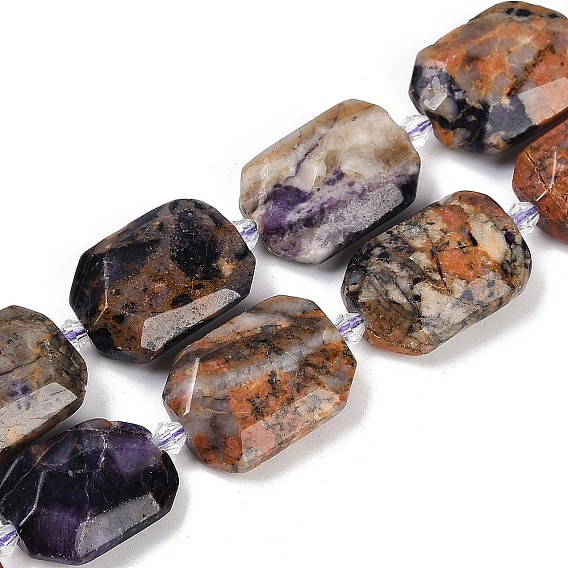 Природного кварца нитей бисера, граненые, прямоугольные, с бисером